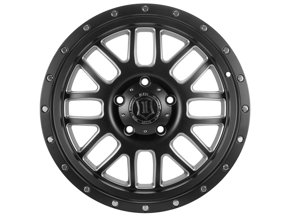 ICON ALLOYS ALPHA SAT BLK MILL WIN - 20 X 9 / 6 X 135 / 16MM / 5.625" BS