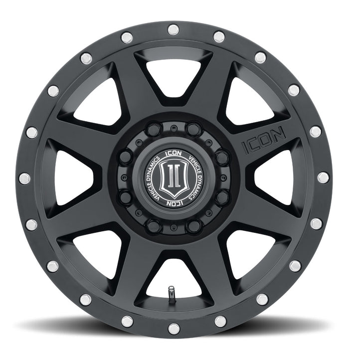ICON ALLOYS REBOUND HD SATIN BLACK - 17 X 8.5 / 8 X 6.5 / 13MM / 5.25" BS