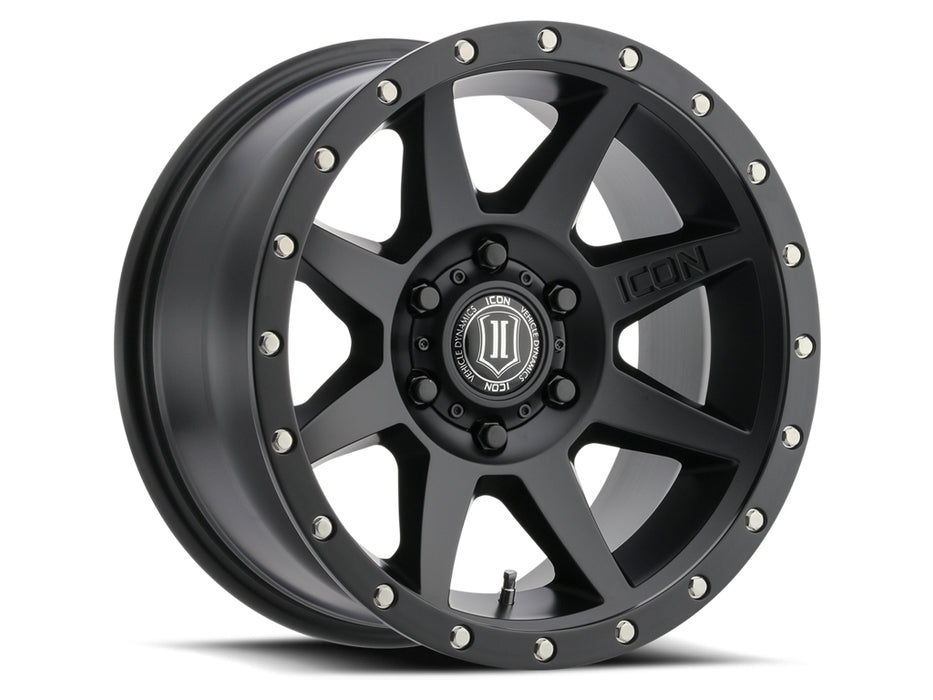 ICON ALLOYS REBOUND SAT BLK -18 X 9 / 6 X 5.5" / 0MM / 5" BS