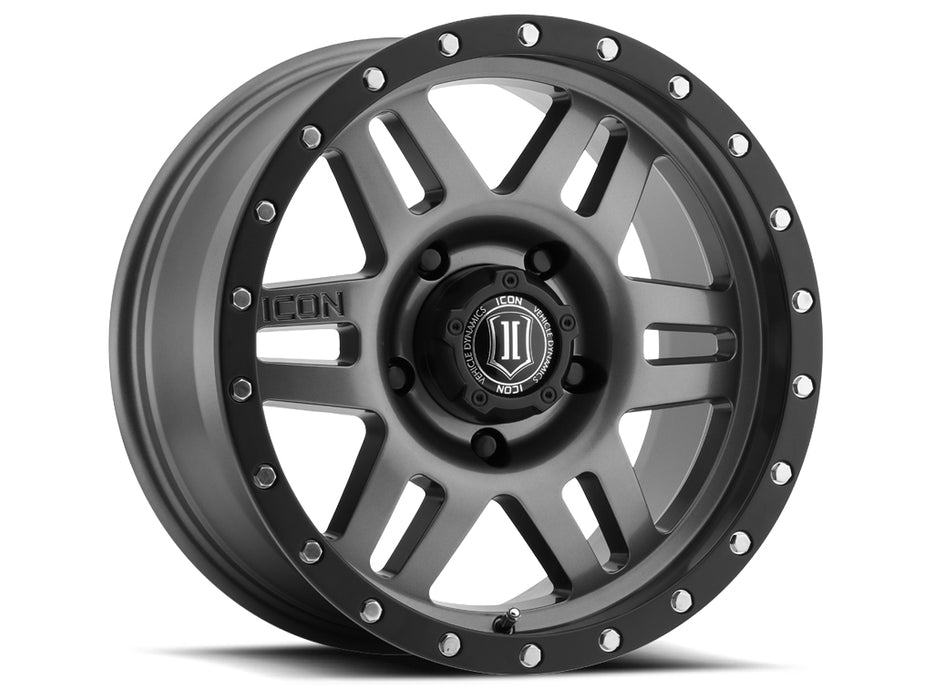 ICON ALLOYS SIX SPEED GUN MTL - 17 X 8.5 / 6 X 5.5 / 0MM / 4.75" BS