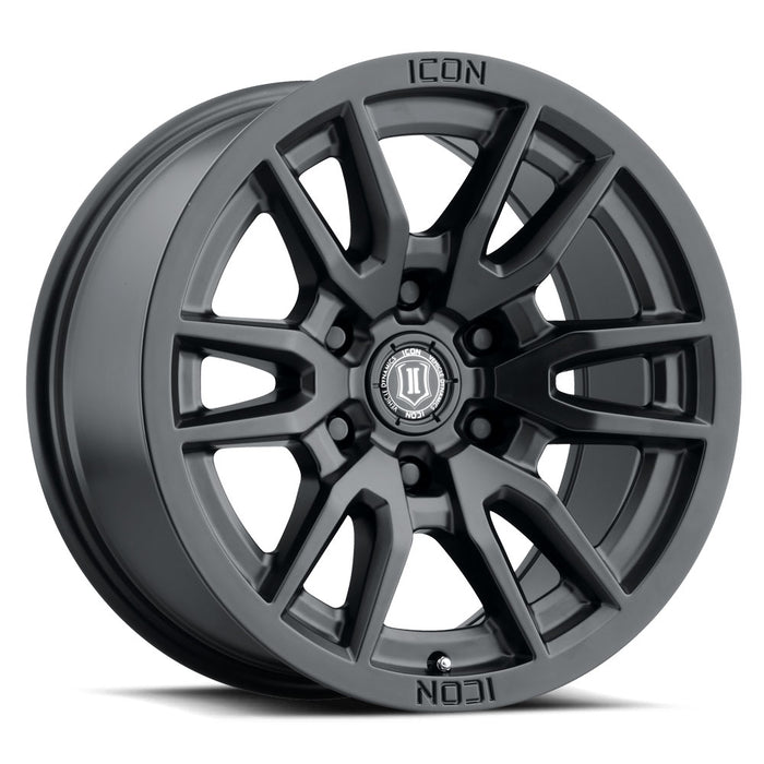 ICON ALLOYS VECTOR 6 SAT BLK - 17 X 8.5 / 6 X 135 / 6MM / 5" BS