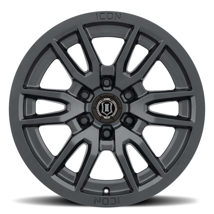 ICON ALLOYS VECTOR 6 SAT BLK - 17 X 8.5 / 6 X 5.5 / 25MM / 5.75" BS