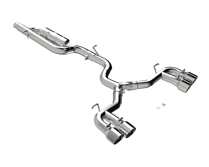 MBRP Exhaust 3in. Cat Back; Quad Split Rear; T304; CF Tip