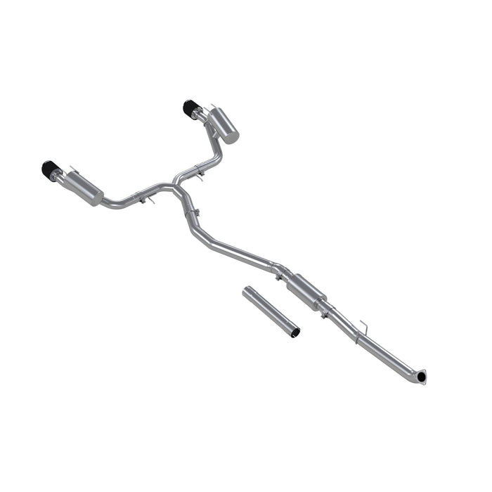 MBRP Exhaust 3in. Cat Back; 2.5in Dual Split Rear; T304; CF