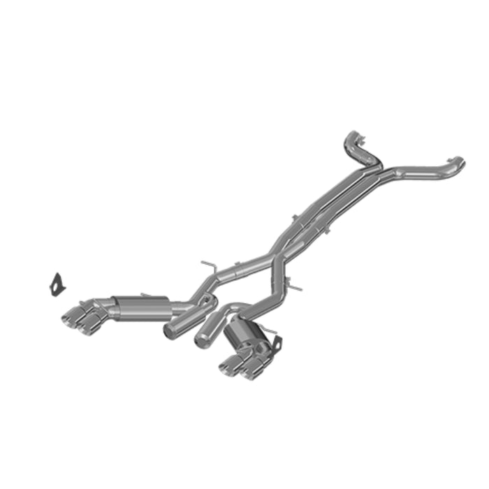 MBRP Exhaust 3"; Dual Cat Back; Quad Tips; Street Version; T409