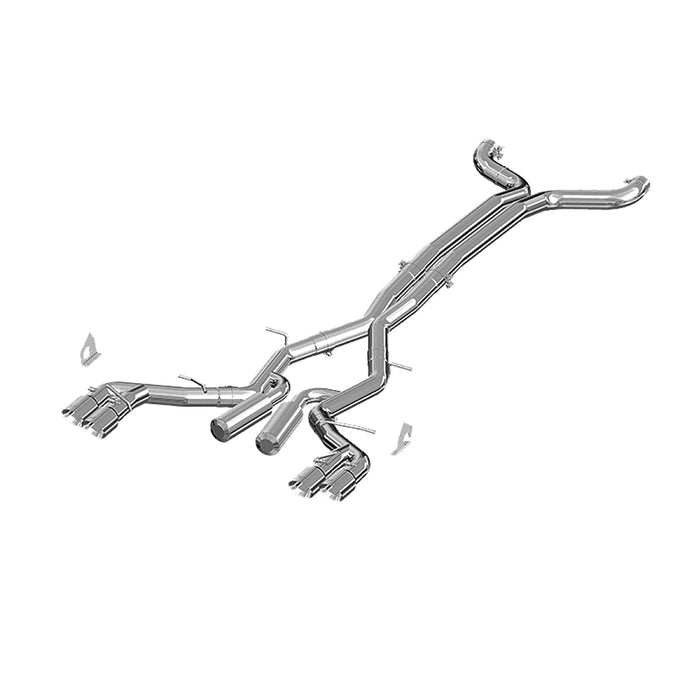MBRP Exhaust 3in. Dual Cat Back; Quad Tips; T409; Race Version