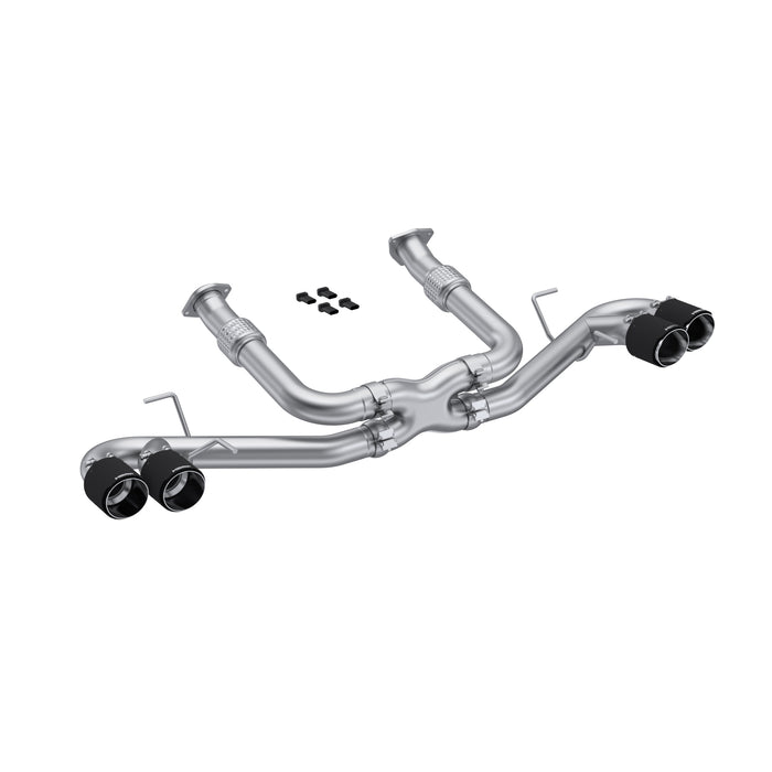 MBRP Exhaust 3in. Cat-Back; Quad Split Rear With 4.5in. Carbon Fiber Tips; T304