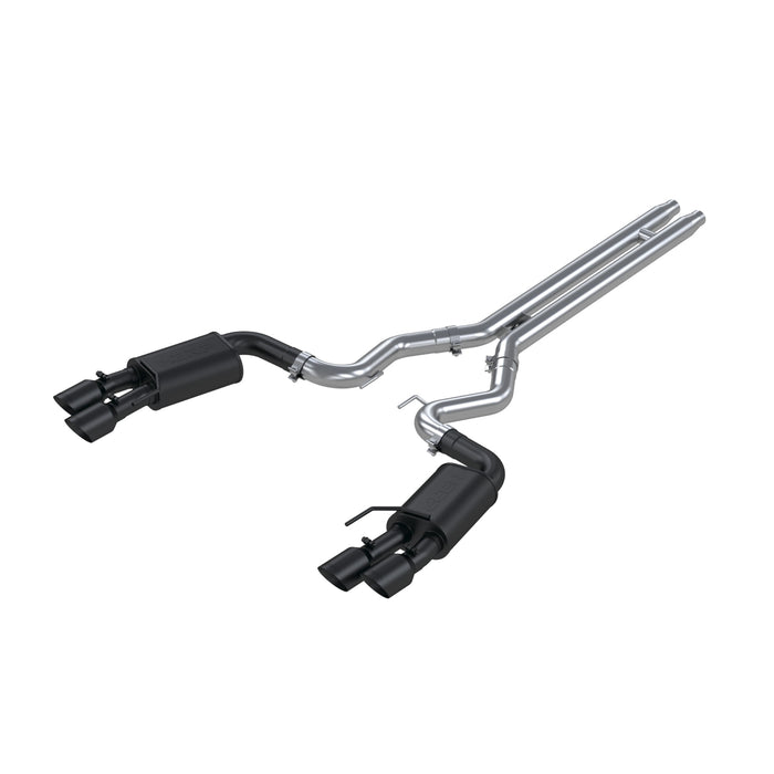 MBRP Exhaust 3in. Cat Back; With Quad 4in. Dual Wall Tips; Street Version; Black Coated