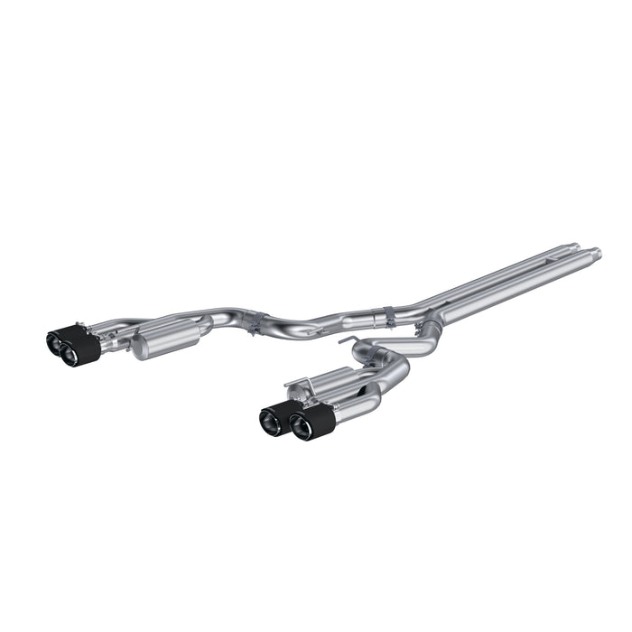 MBRP Exhaust 3in. Cat Back; With Quad 4in. Carbon Fiber Tips; Race Version; T304