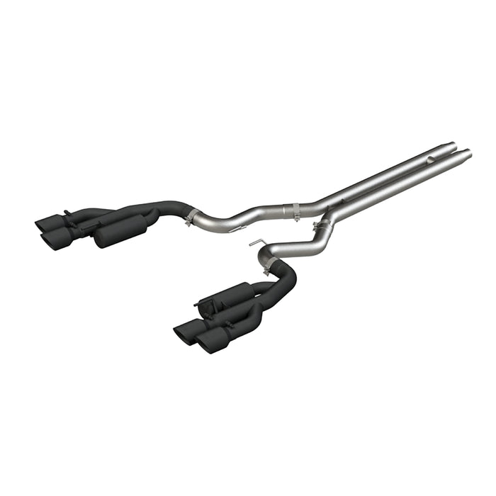 MBRP Exhaust 3in. Cat Back; With Quad 4in. Dual Wall Tips; Race Version; Black Coated