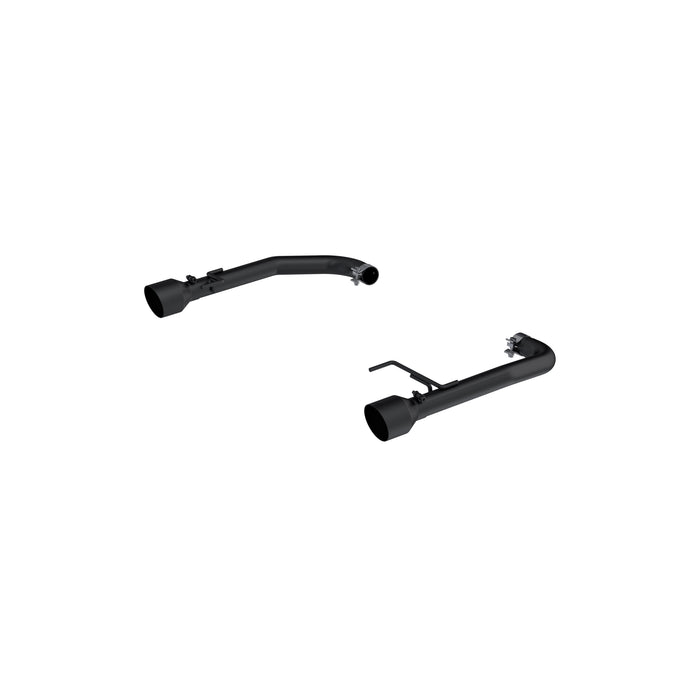 MBRP Exhaust 2.5in. Dual Axle Back; Black Coated Aluminized Steel With BLK Tips