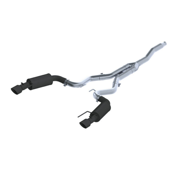 MBRP Exhaust 3in. Cat Back; Dual Split Rear; Street Version; 4.5in. Tips; Black Coated