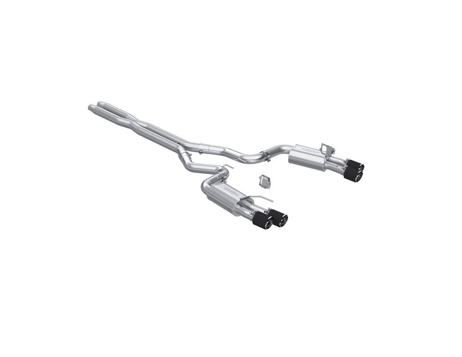 MBRP Exhaust 3in. Cat Back; With Quad 4in. Carbon Fiber Tips; Street Version; T304