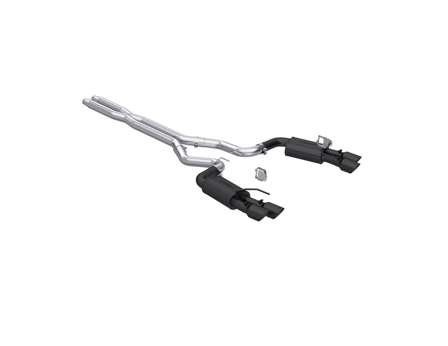 MBRP Exhaust 3in. Cat Back; With Quad 4in. Dual Wall Tips; Street Version; Black Coated