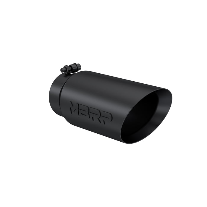 MBRP Exhaust Tip; 5in. O.D. Dual Wall Angled 4in. Inlet 12in. Length-Black Coated