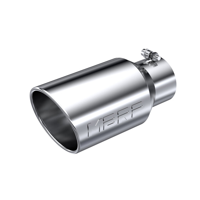 MBRP Exhaust Tip; 6in. O.D. Angled Rolled End 4in. Inlet 12in. Length; T304