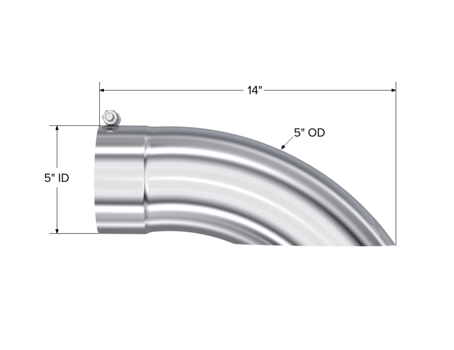 MBRP Exhaust Tip; 5in. O.D. Turn Down 5in. Inlet 14in. Length; T304