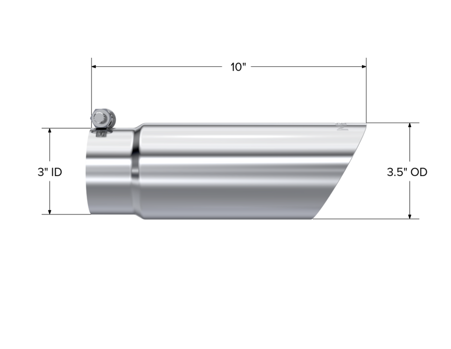 MBRP Exhaust Tip; 3in. O.D. Dual Wall Angled End 3in. Inlet 12in. Length; T304