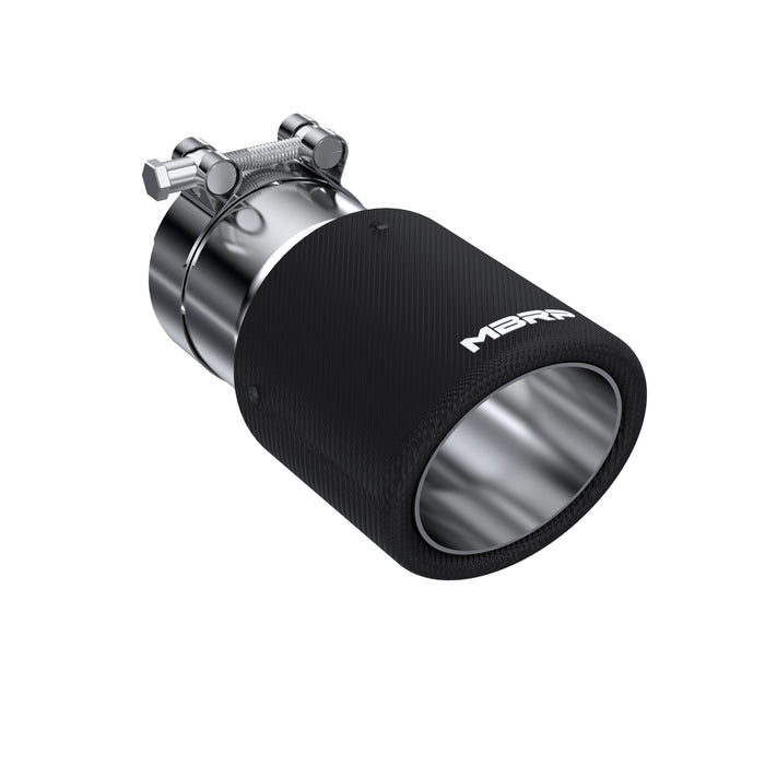 MBRP Exhaust Tip; 4in. O.D.; Dual Wall Angled; 3in. Inlet; 7.7in. Length; Carbon Fiber