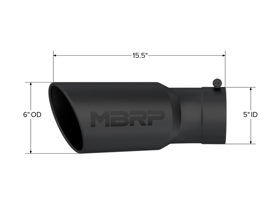 MBRP Exhaust 6" OD Angle Rolled With 30° Bend Tip