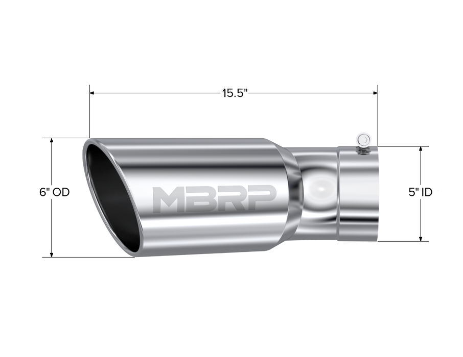 MBRP Exhaust 6" OD Angle Rolled With 30° Bend Tip