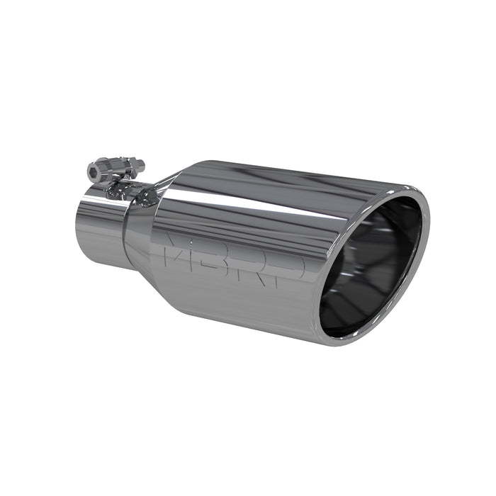 MBRP Exhaust Tip; 4 1/2in. O.D.; SW Angle Rolled End; 2 1/2in. Inlet 11in. In Length; T304