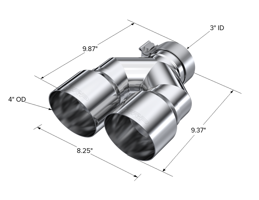 MBRP Exhaust Tip; 4in OD Out; 3in ID; 9.87in Length; Single Wall; Carbon Fiber