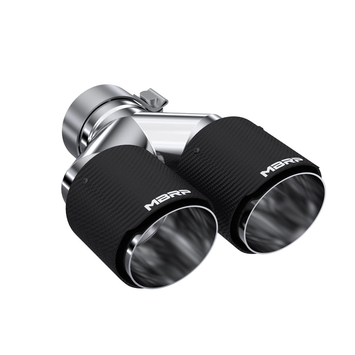 MBRP Exhaust Tip; 4in OD Out; 3in ID; 9.87in Length; Dual Wall; Carbon Fiber