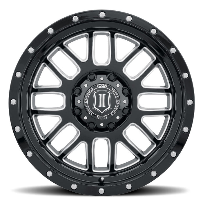 ICON ALLOYS ALPHA GLS BLK MILL WIN - 20 X 9 / 8 X 170 / 0MM / 5" BS