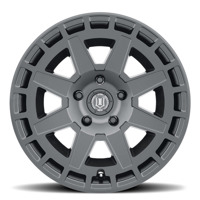 ICON ALLOYS COMPASS SAT BLK - 17 X 8.5 / 5X5 / -6MM / 4.5" BS