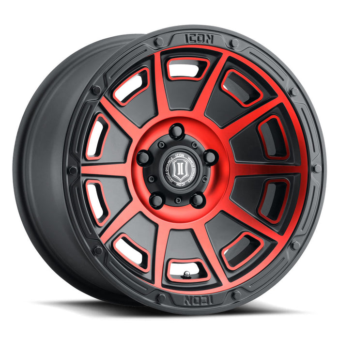 ICON ALLOYS VICTORY SAT BLK RED - 17 X 8.5 / 6X120 / 0MM / 4.75" BS