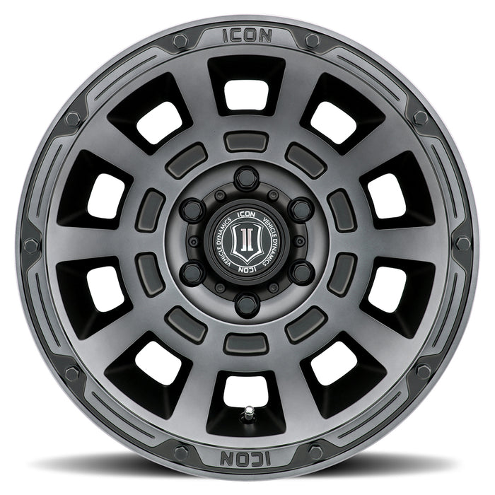 ICON ALLOYS THRUST SMK SAT BLK - 17 X 8.5 / 6 X 5.5 / 0 MM / 4.75" BS