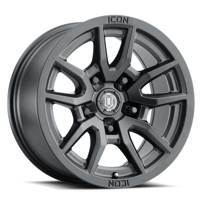 ICON ALLOYS REBOUND SAT BLK - 17 X 8.5 / 5 X 5 / -6MM / 4.5" BS