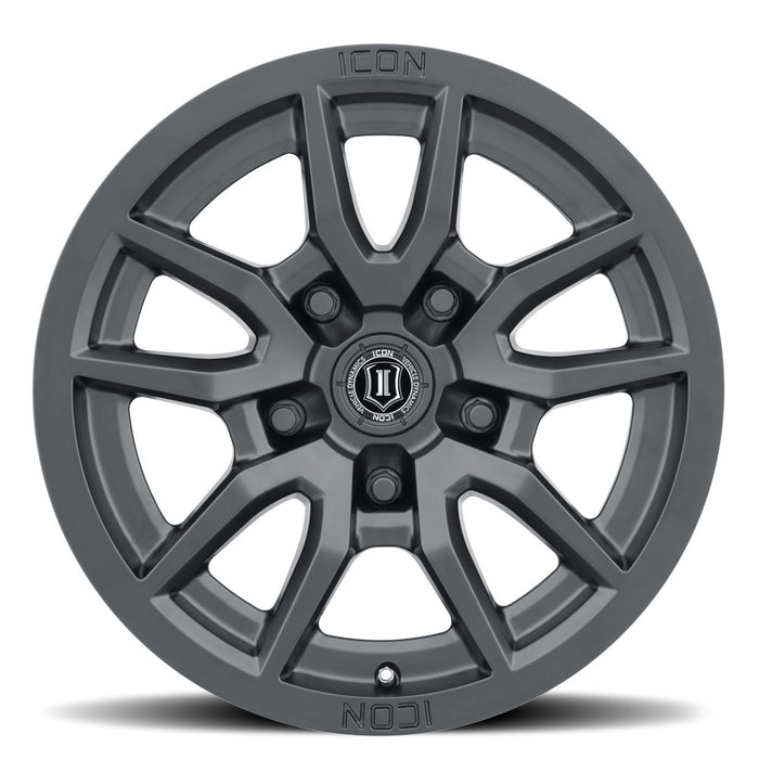 ICON ALLOYS REBOUND SAT BLK - 17 X 8.5 / 5 X 5 / -6MM / 4.5" BS