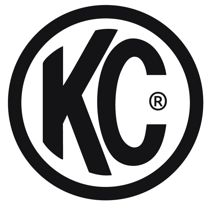 KC Hilites 8 In Light Cover - Soft Vinyl - Pair - Black W/ Yellow KC HID Logo