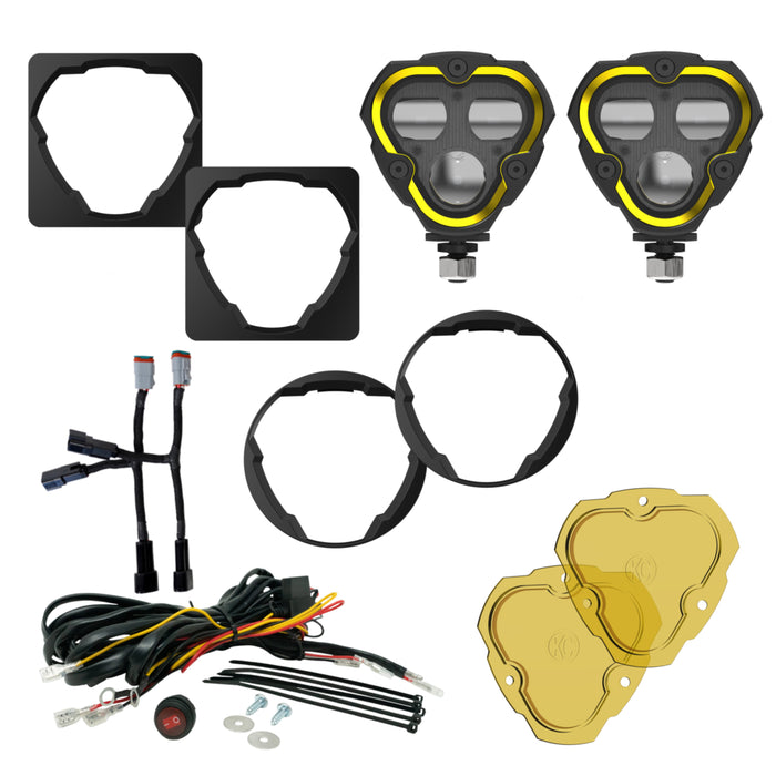 KC Hilites FLEX ERA 3 Dual Mode SAE Fog Lights 2-Light Master Kit Toyota AftrmktBumper